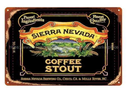 Sierra Nevada Coffee Stout metal tin sign hanging wall art