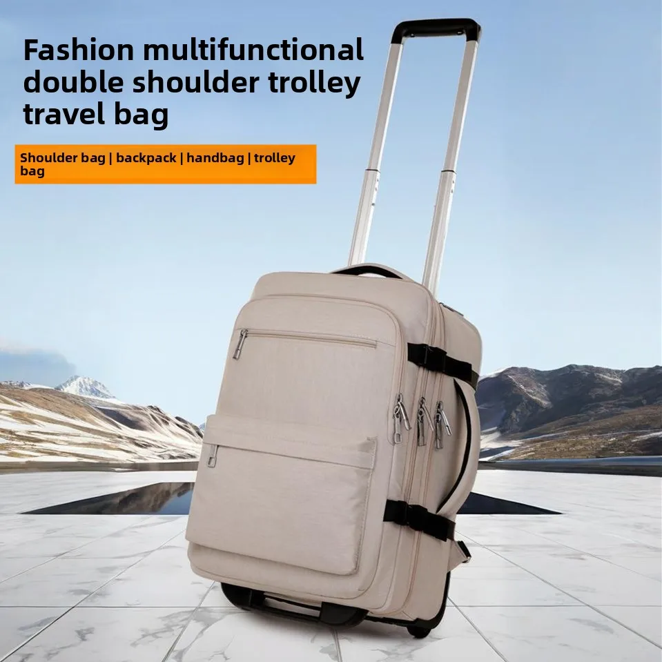 New Multi-Layer Large Capaci Bapa with Wheels Laptop Bag Busin Travel Cheed Bag Ox Cloth Material for Travel