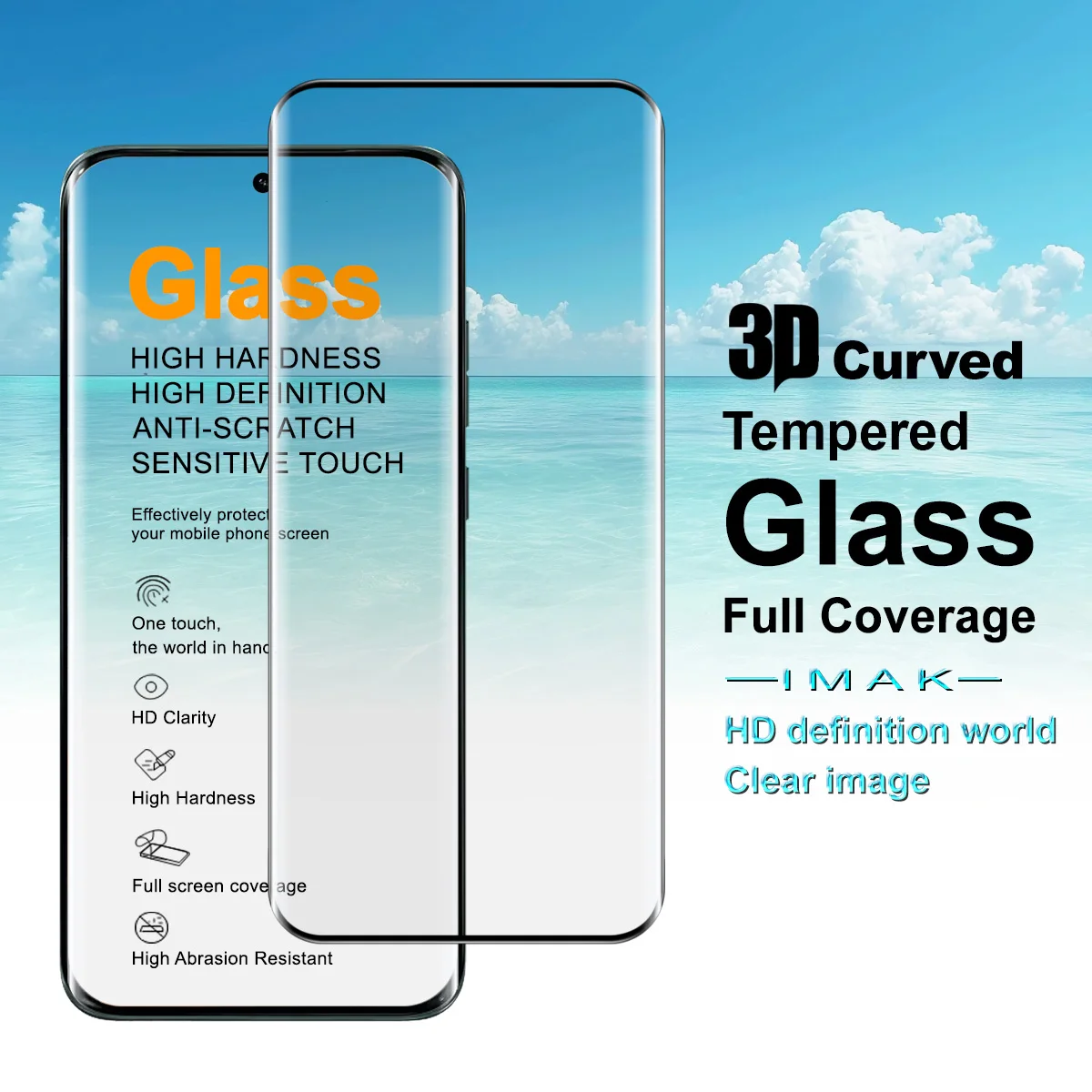 Protector de Pantalla Curvo 3D Imak, Vidrio Templado Protector para Motorola Edge 60 50 Pro 70 Fusion 60s G96, Oleofóbico, Cobertura Total con Pegamento