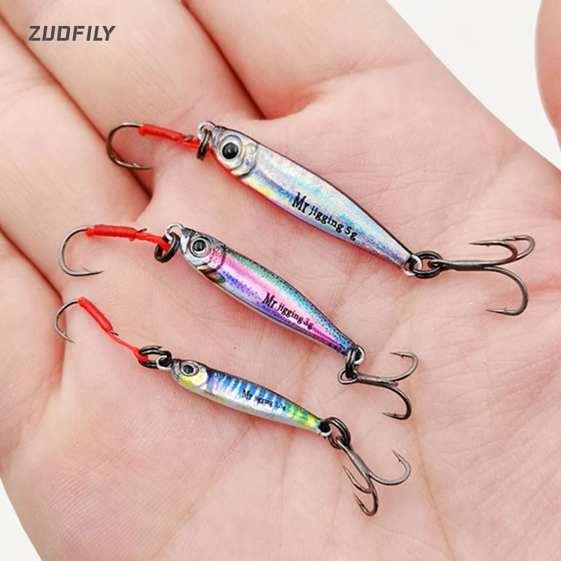 Neue 1,5/3/5g Micro-Jigging-Köder 3D Bionics Mini-Jig-Köder Gießlöffel-Angelköder mit Pailletten für Bach-Mikrofischen Angelzubehör – Detail 3