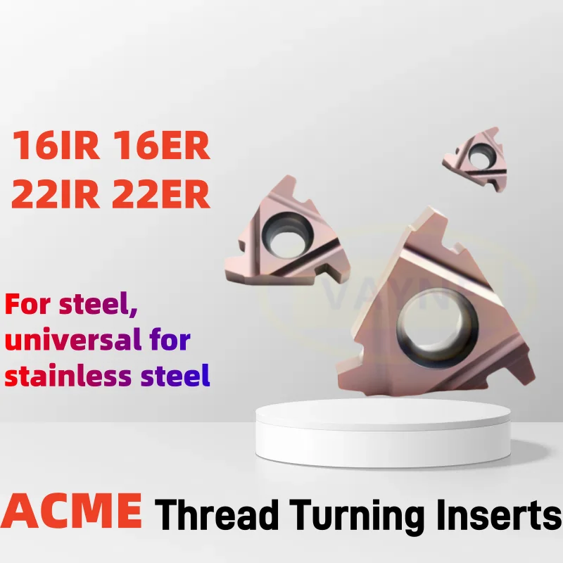 

10PCS 16ER 16IR 22ER 22IR 4 5 6 8 10 12 14 16 ST ACME Thread Turning Tools Blade CNC Lathe Cutting Carbide Inserts Thread Tool