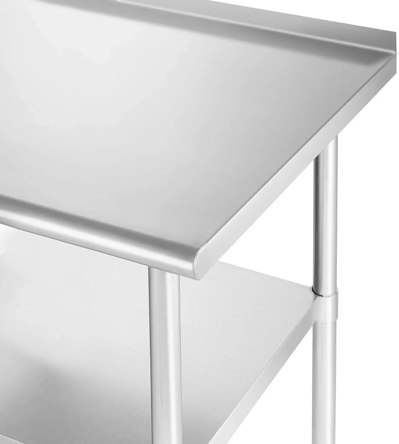 

Кухонный стол для приготовления из нержавеющей стали, 72 x 30 дюймов, с щитком и под полкой, коммерческая работа NSF