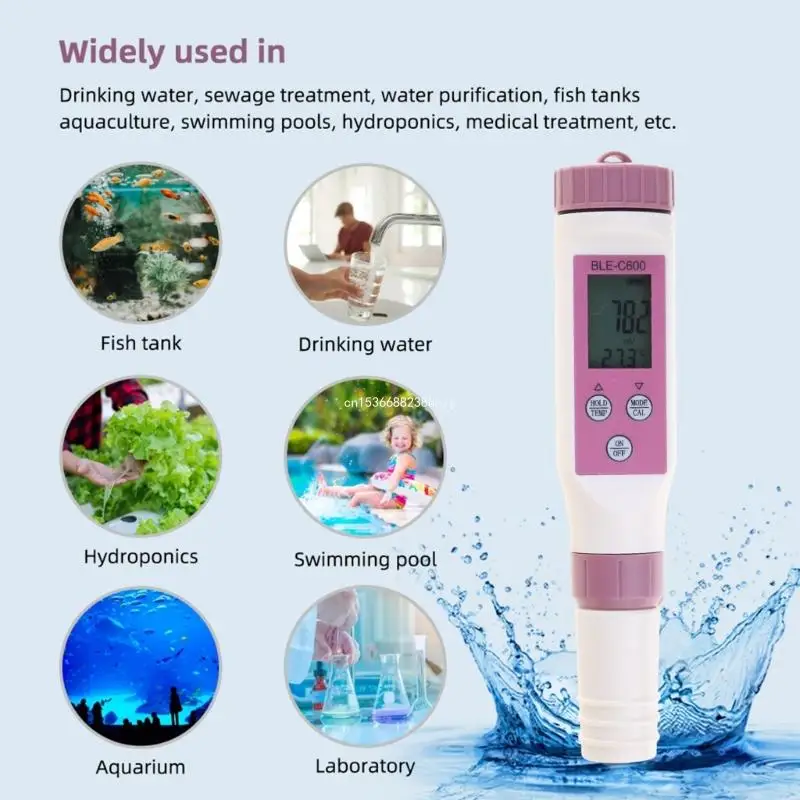 Portable TDS/EC/PH/Temp Meter Water Quality Tester Detector for Spa BT Function Dropship