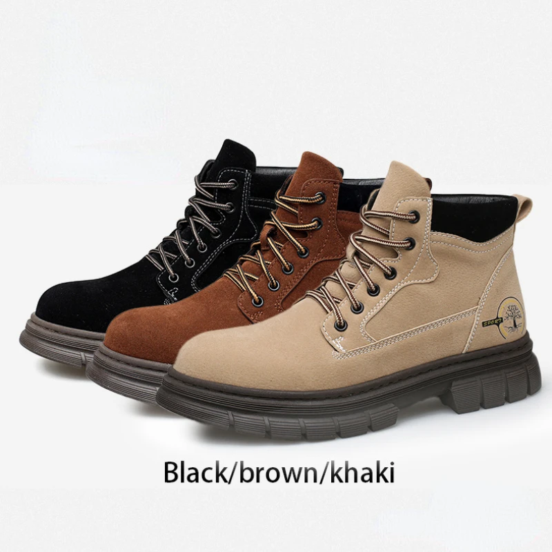 

Men's Shoes 2024 Brand Cross-tied Men's Boots Fashion Sewing Casual Square Heel New Round Toe Ankle Boots Zapatos De Hombre