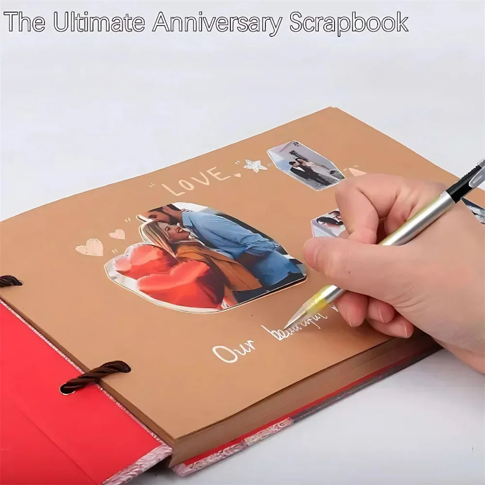 20 Pages DIY Adventure Album Photo Album Handmade Scrapbook Adventure Book Retro Kraft Album Anniversary Wedding Guest Book