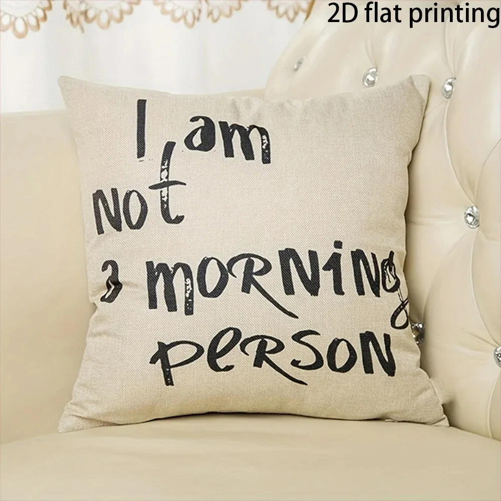 

2D Flat Printed Peach Skin Pillowcase Family Love Home Quote Decorative Cushion Cover for Sofa Living Room Housewarming Gift