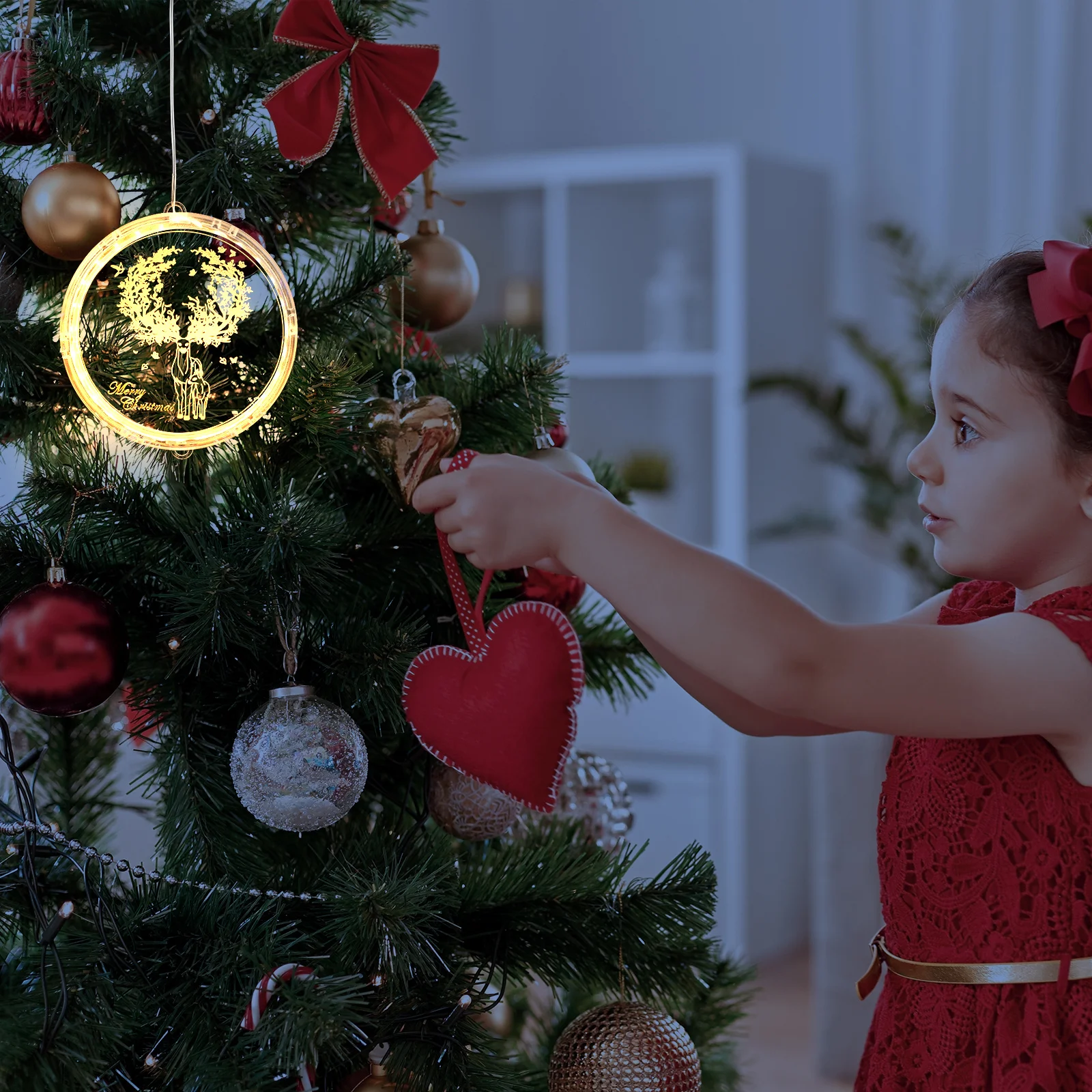 

Christmas Led Light Deer Acrylic Glow Window Decor For Holiday Party Indoor Decoration Xmas Lights Festive Ornament