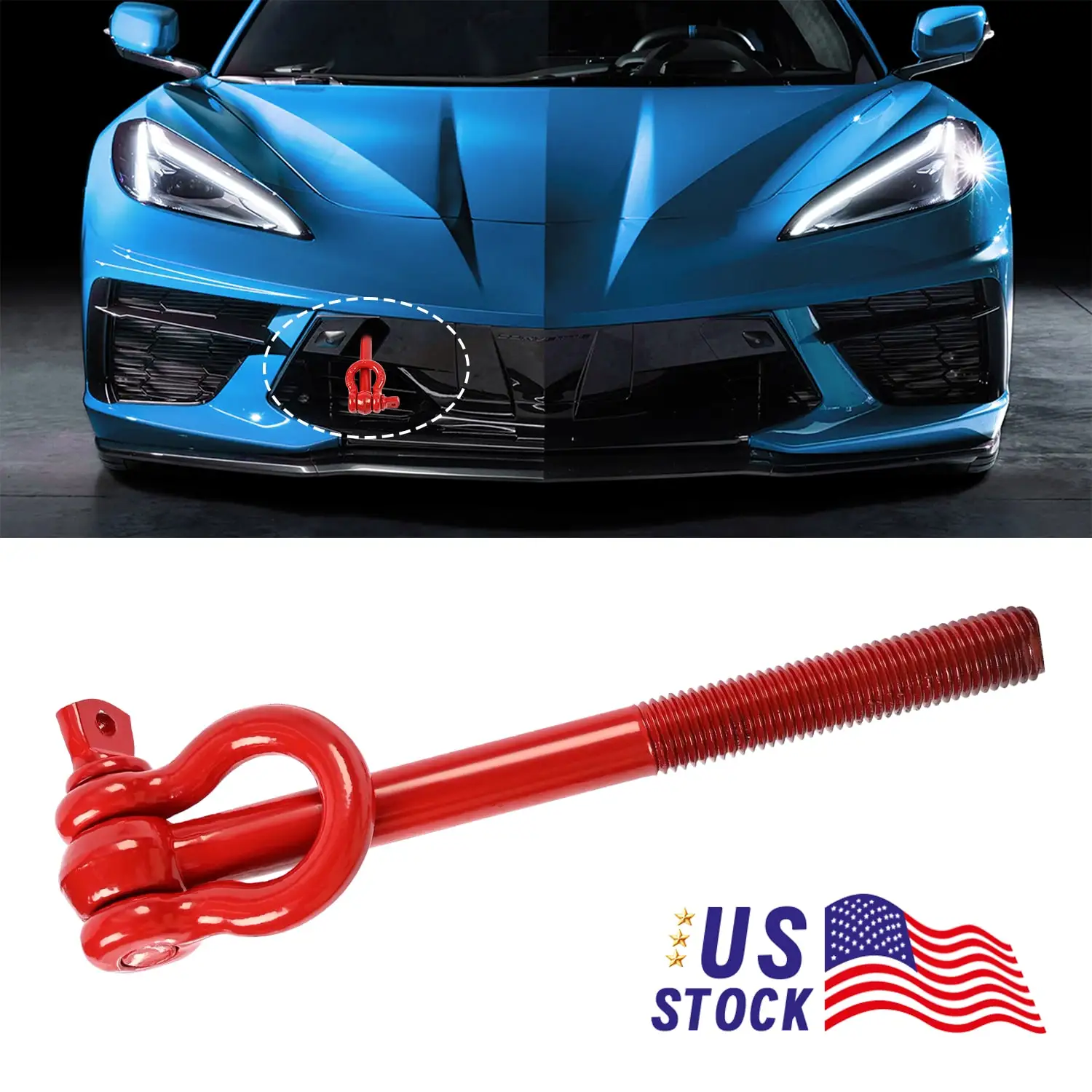 

15234068 Car Tow Hook Front Rear Mid Engine Replcmt for Corvette C8 2020 2021 2022 2023 2024