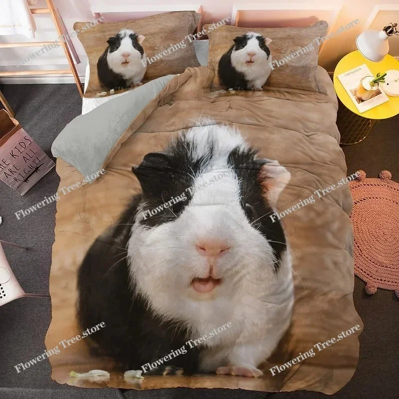 Animal Guinea Pig Cute Mouse Bedding Set Boys Girls Twin Queen Size Duvet Cover Pillowcase Bed Kids Adult