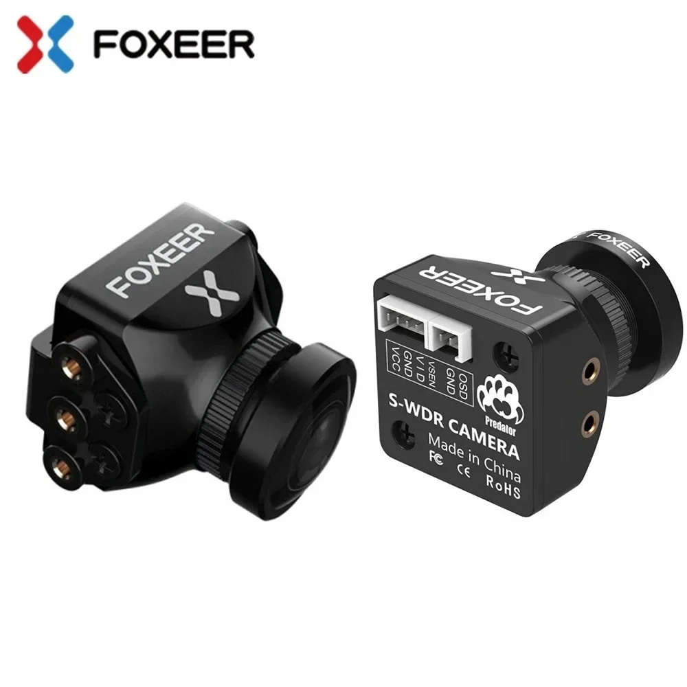 FOXEER Predator V5 Mini FPV Camera 4.5V~20V 0.01Lux 4:3 /16:9 PAL/NTSC switchable Super WDR OSD 4ms Latency for RC Racing Drone