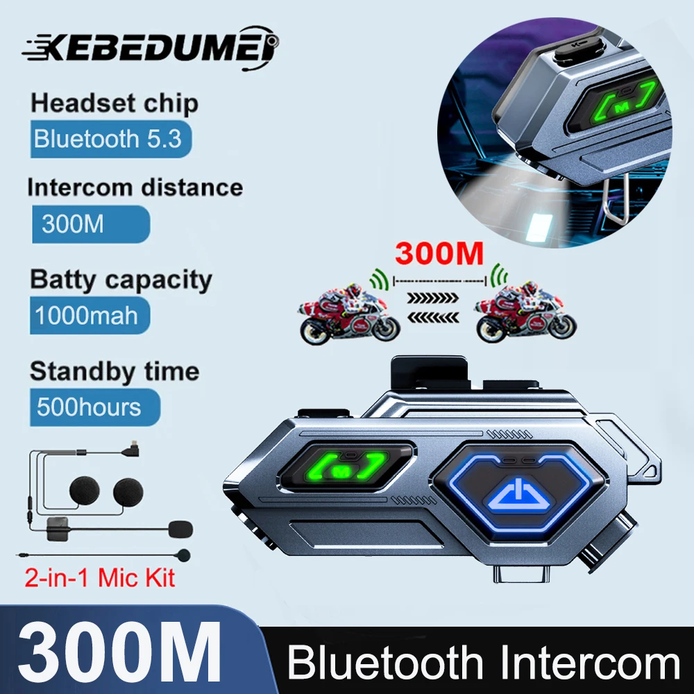 

1/2Pcs Motorcycle Helmet Intercom Bluetooth Headset Wireless Interphone Intercomunicador Waterproof Handsfree Call Headphone