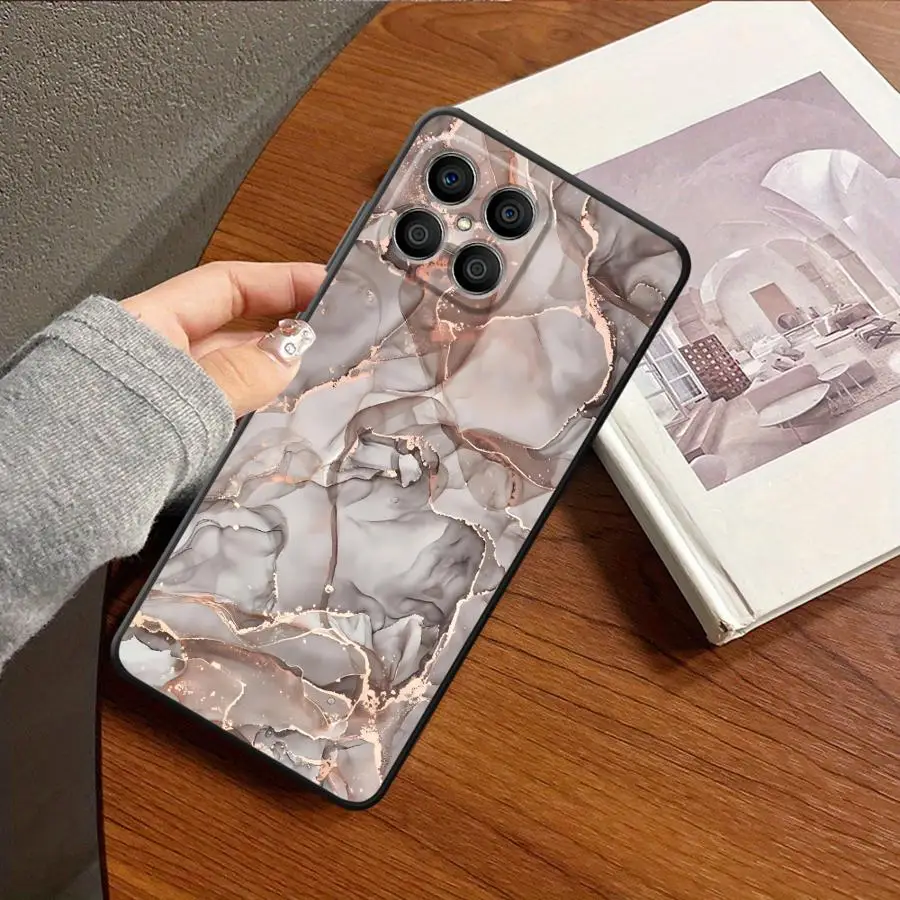 Coque de téléphone pour Honor 90 X6 70 8X 200 400 Lite X7 X8 X9a Magic5Lite X5b, marbre or Rose