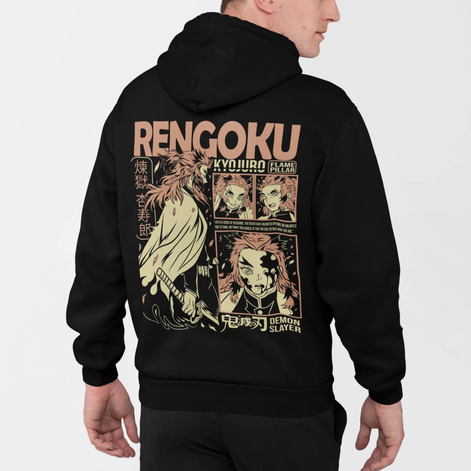 

Kyojuro Rengoku Hoodie Slayer Demon Vintage Anime Manga Horror Hoodie All Size