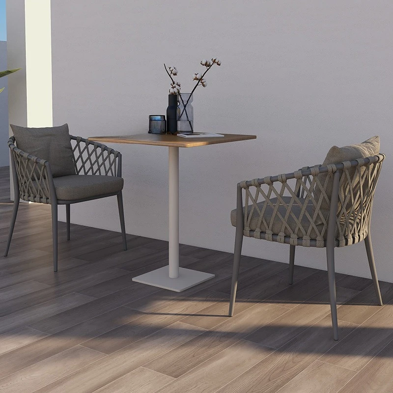 

Tables and chairs Rattan furniture Nordic outdoor leisure dining table Balcony garden