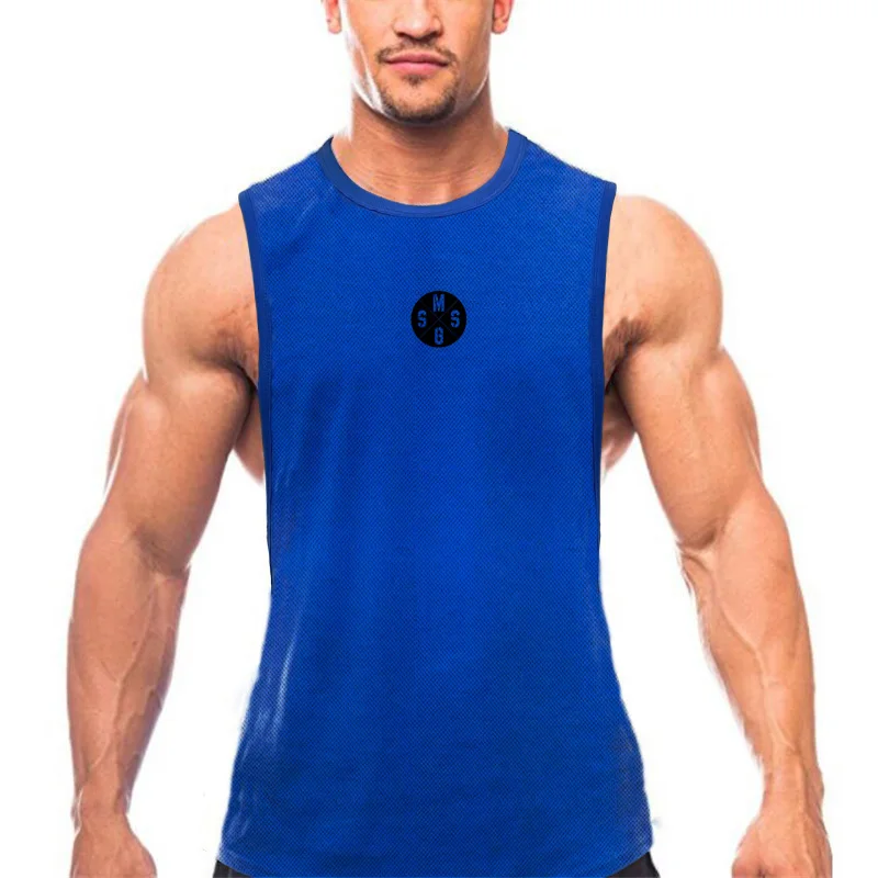 New Mens Clothing Quick Dry Tank Top Sporting Singlets Workout Fashion Gym Bodybuilding Mesh Musculation Fitness Sleeveless Vest