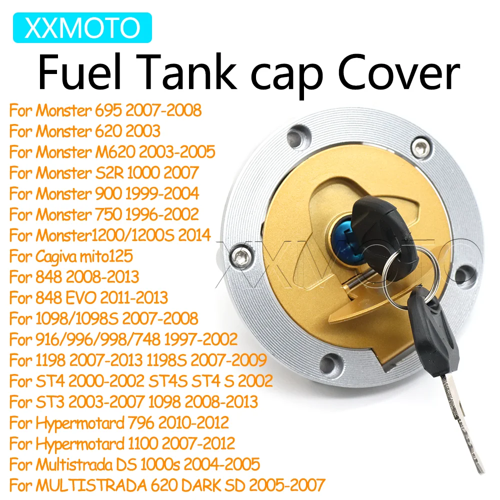 For Ducati Monster 1200 S S2R 996 998 ST4 ST3 848 EVO MULTISTRADA 620 Hypermotard 796 1098 S Motorcycle Fuel Gas Tank Cap Cover