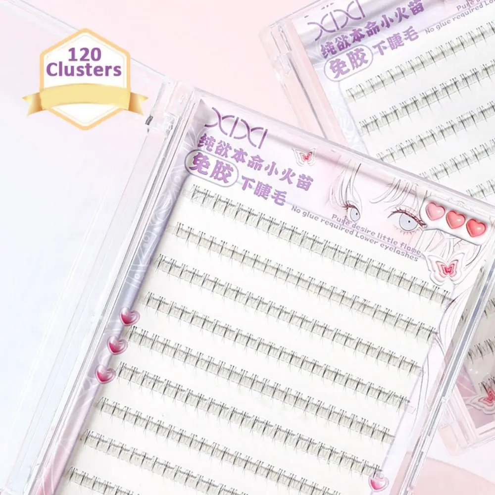 接着剤なしのセグメント化されたつけまつげ,120クラスター,自己接着性,メイクアップエクステンション