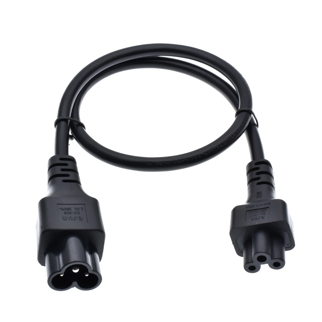 IEC 3Pin Male to Female Extension Cable ,IEC320 C5 Female to C6 Male Extension Cable 60cm