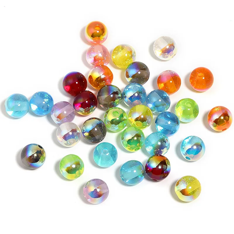 Wholesale 100pcs 10mm AB Glitter Colors Round Gumball Bubblegum Jewelry Beads Fit Bracelet Necklace Earring Pen Making