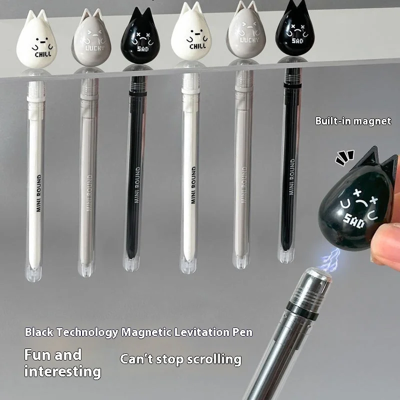 

Magnetic Suspension Gel Pens Creative Magnetic Suction Pen Stress Relief 0.5mm Black Ink Pen Student Smooth Cute Signature Pens