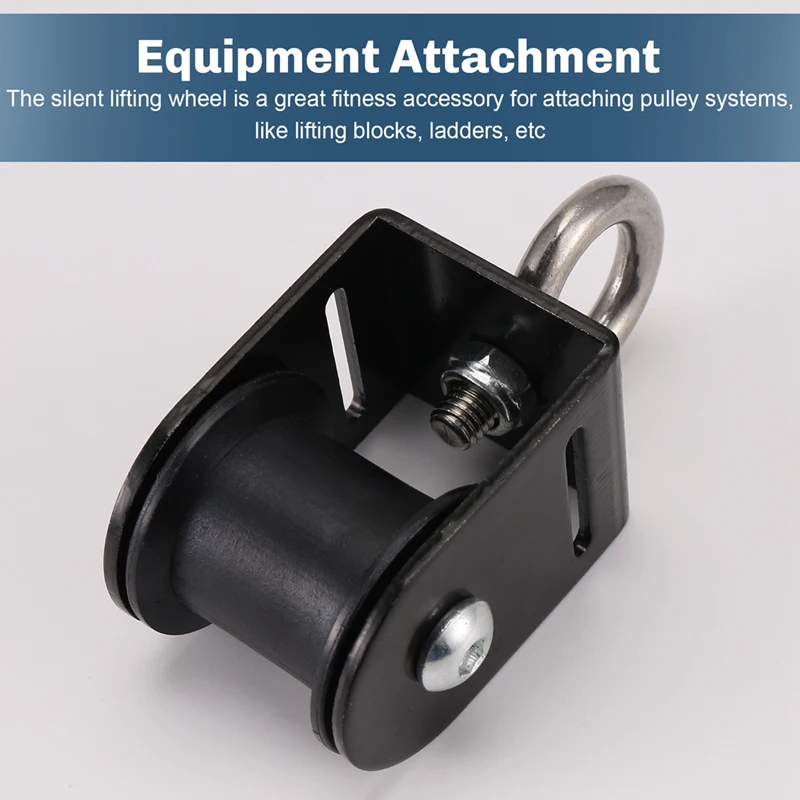 Lifting Rope Pulley Bearing Block Pulley Wheel Portable Heavy Duty Mute Roller DIY Gym Exercise Equipment
