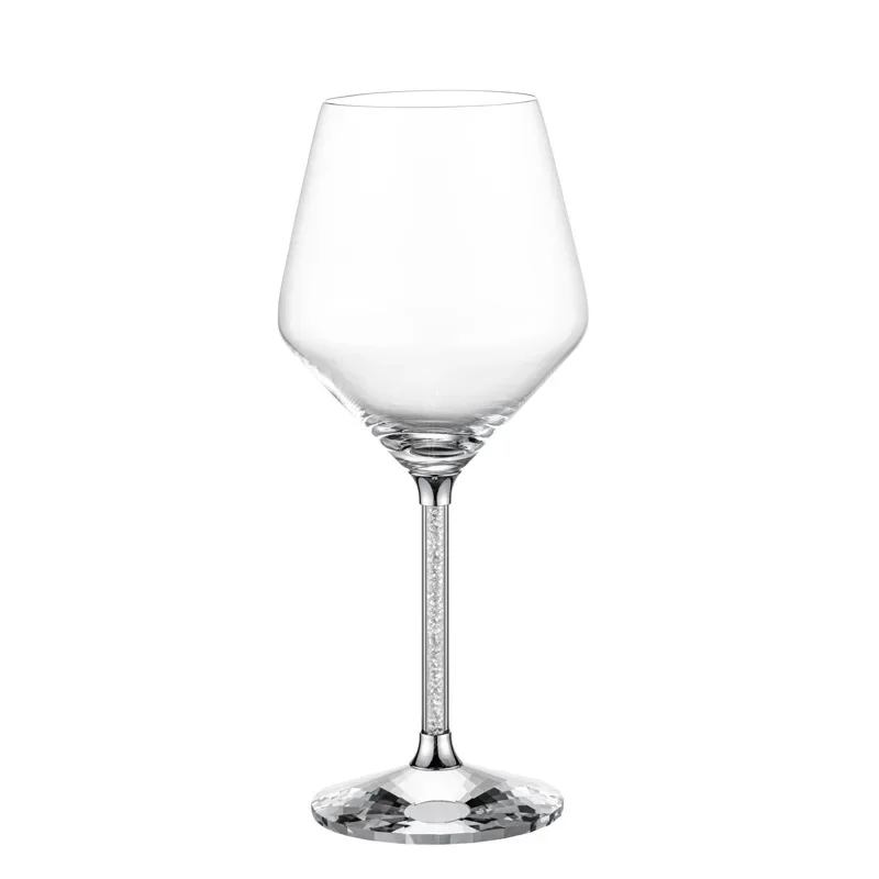 2pcs Luxury high-grade red wine glasses, tall crystal glasses, gold diamonds, silver diamond wine glasses,