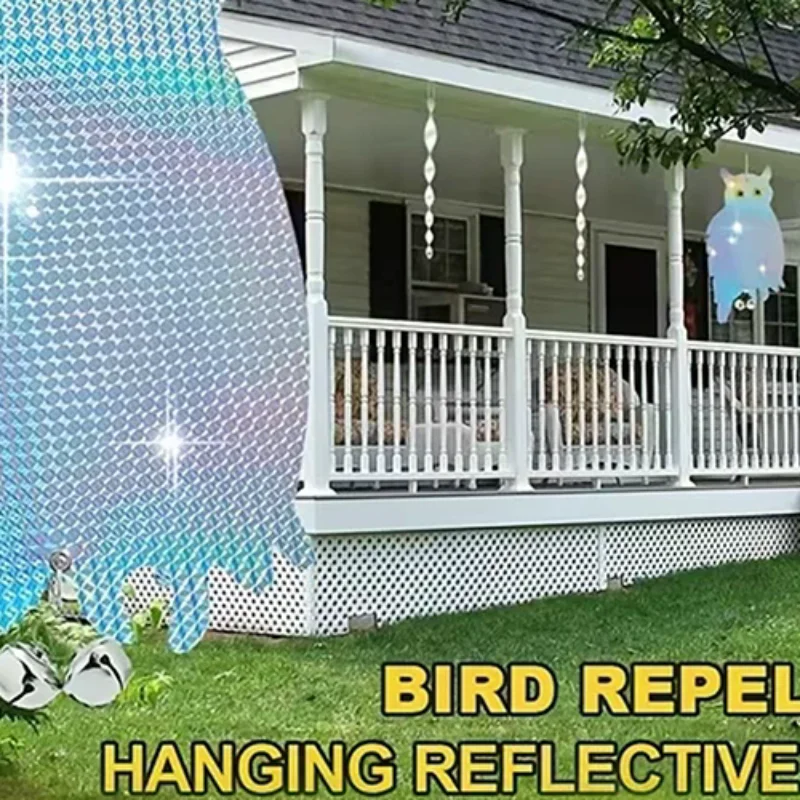1/2/4/6PCS Reflective Owl Fake Hawk Plastic Hanging Reflective Bird Repeller Outdoor And Garden Decorative Wind Chime