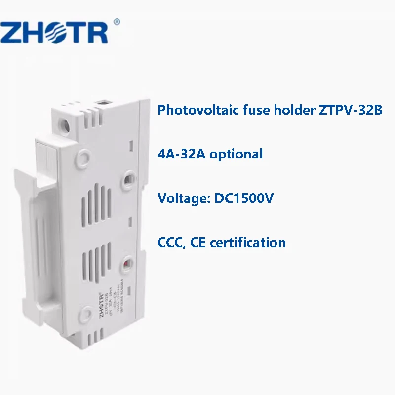 

5 pieces Photovoltaic DC fuse DC1500V 10 * 85mm solar fuse base box ZTPV-32B PV-32B 20ka 20A 32A