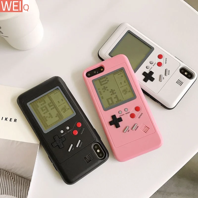 Relive Stress Gameboy Gaming Case for IPhone 13 12 11 14 Pro Max 7 8 Plus XS XR X SE 2 2020 Retro Tetris Game Phone Back Cover