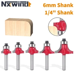 NXWIND 6MM 6.35MM Shank Corner Round Bit Router Bit Woodworking Milling Cutter For Wood Bit Face Mill Carbide Cutter End Mill