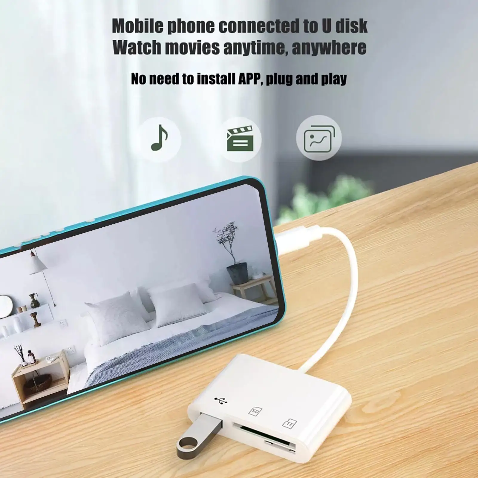 USB Type C Card Reader 3 In 1 Multi OTG Adapter SD Card Reader Data Memory Flash USB TF Disk Connector Drive Transfer Z6L0