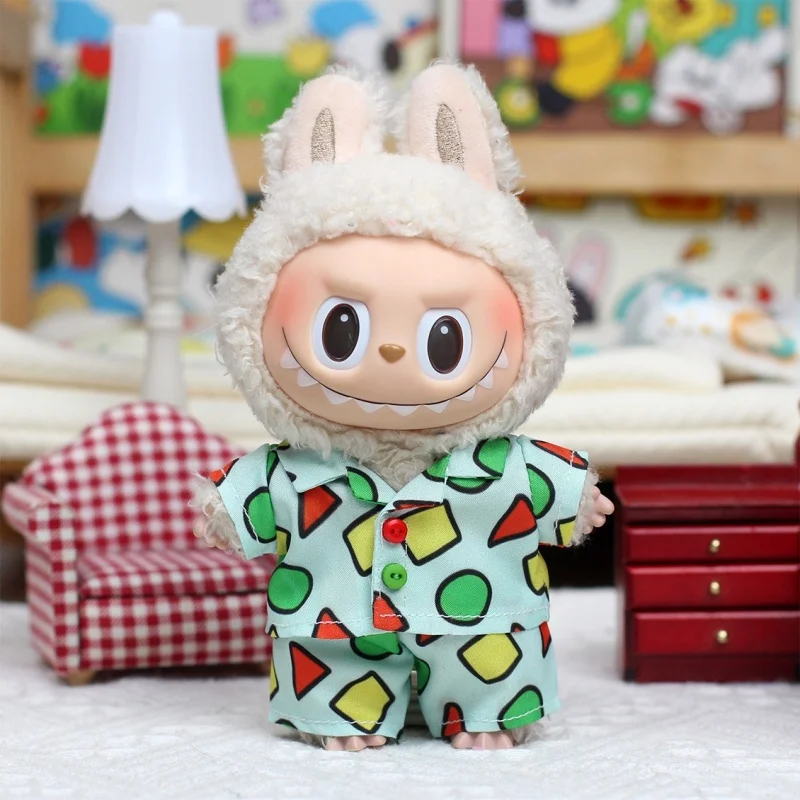 

Pajama Set Clothes Outfit For 17cm Labubu Cute Handcrafted Decorative Doll Set DIY Accessories Training Sitting Party Game Gifts