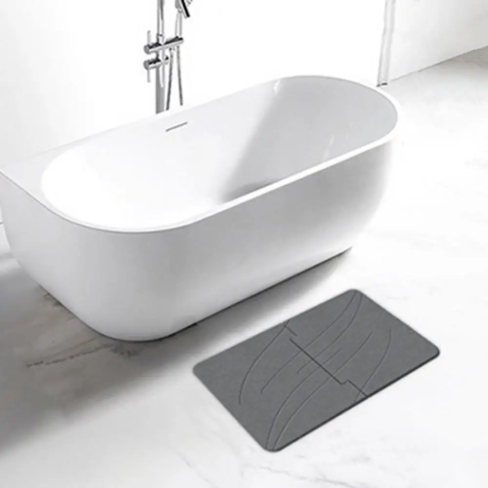 Moisture-absorbing Diatomaceous Earth Mat Quick-drying Diatomite Bathroom Floor Mat with Anti-slip Bottom for Shower for Style