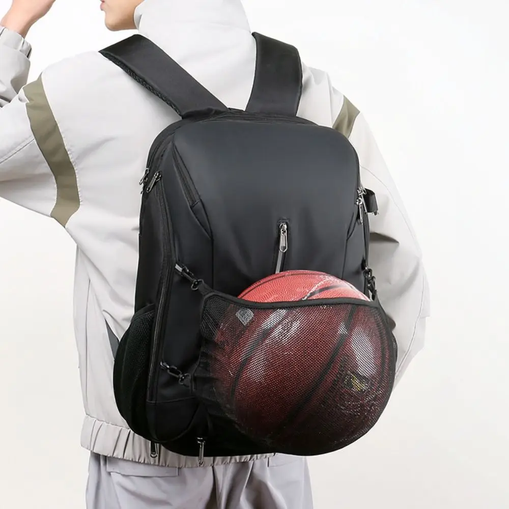 

Waterproof Basketball Student Backpack with Shoe Compartment Zipper Closure Baseball Badminton Bag Large Capacity Professional