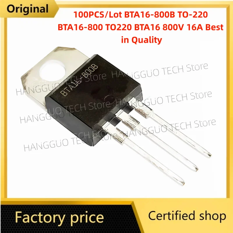 100PCS/Lot New Original BTA16-800B TO-220 BTA16-800 TO220 BTA16 800V 16A
