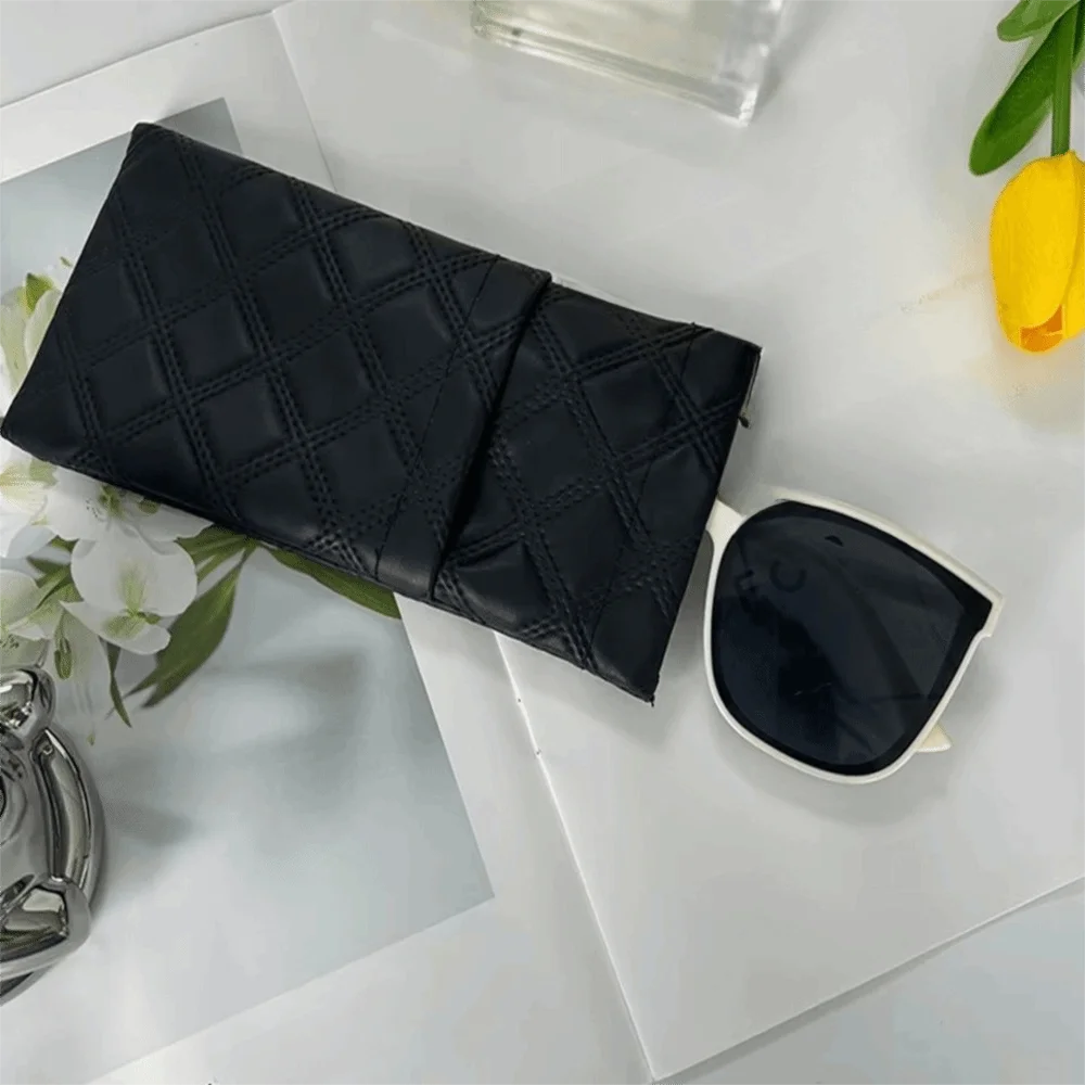 Single/Double-layer Sunglasses Storage Bag PU Leather Waterproof Sunglasses Case High-end Eyeglasses Pouch