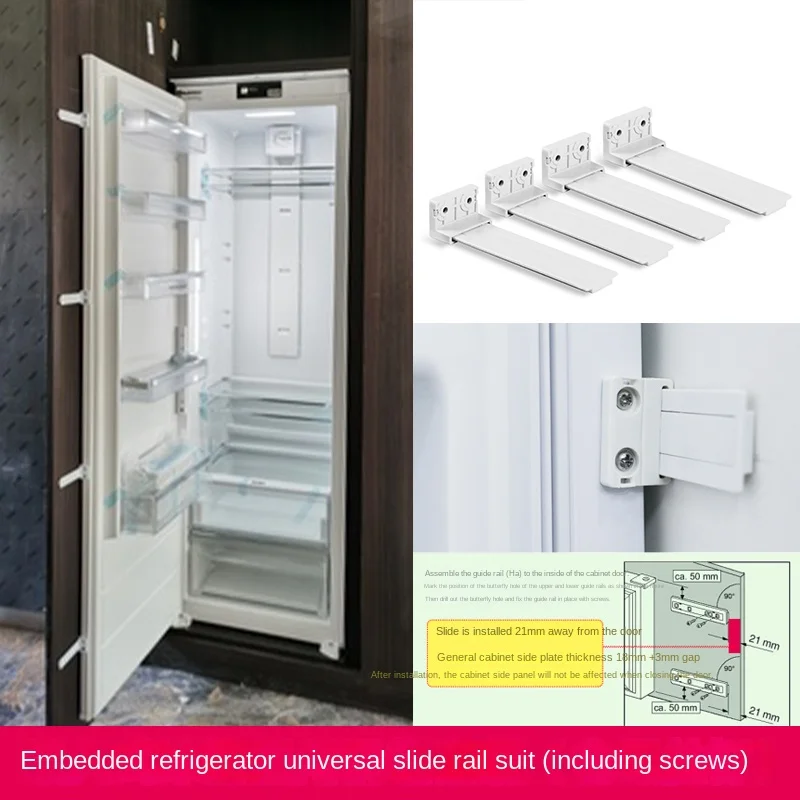 For refrigerator/ Fridge door sliding guide integrated cupboard built in kit