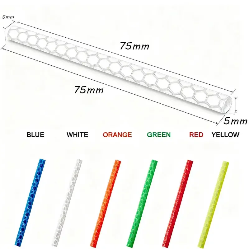48/24/12PCS Bicycle Wheel Spokes Reflective Sticker Tube Strip Warning Light DIY 7.5cm Cycling Reflector Reflective Safety Kit view 2