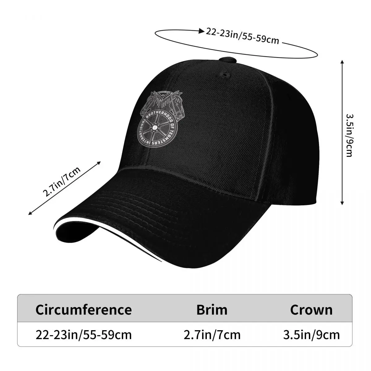 Minimalist Black & white Classy Teamsters gifts design for Union workers Baseball Cap Fashion Beach hiking hat Girl Men's