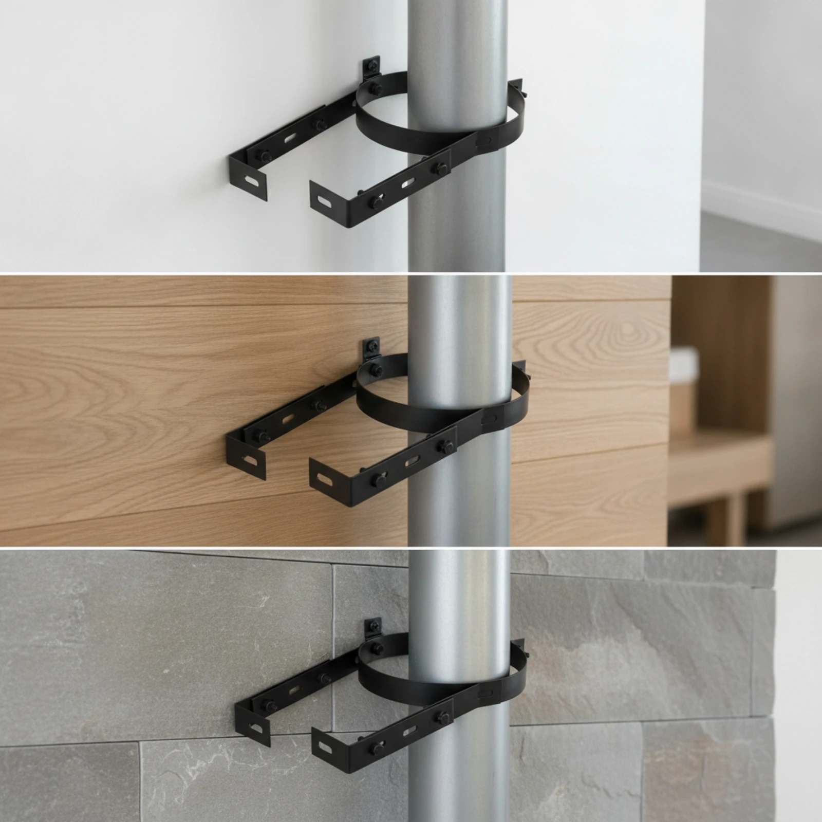 Chimney Pipe Support Bracket Heavy-Duty Flue Pipe Bracket Chimney Fixing Band Sturdy Hardware Stable for Installers, Fireplace