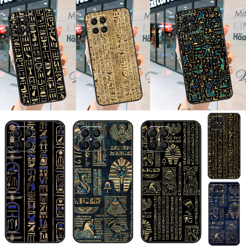 Ancient Egyptian Hieroglyphic For Huawei P30 P60 Pro P20 P40 P50 P Smart Z Nova 5T Honor 70 50 X8 X9a Magic 5 Lite Case