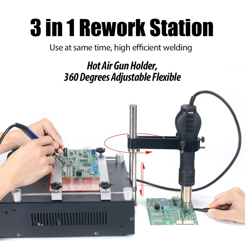 3-in-1 BGA Rework Station LCD Soldering Welding Equipment Electronic Repair Tool Kit
