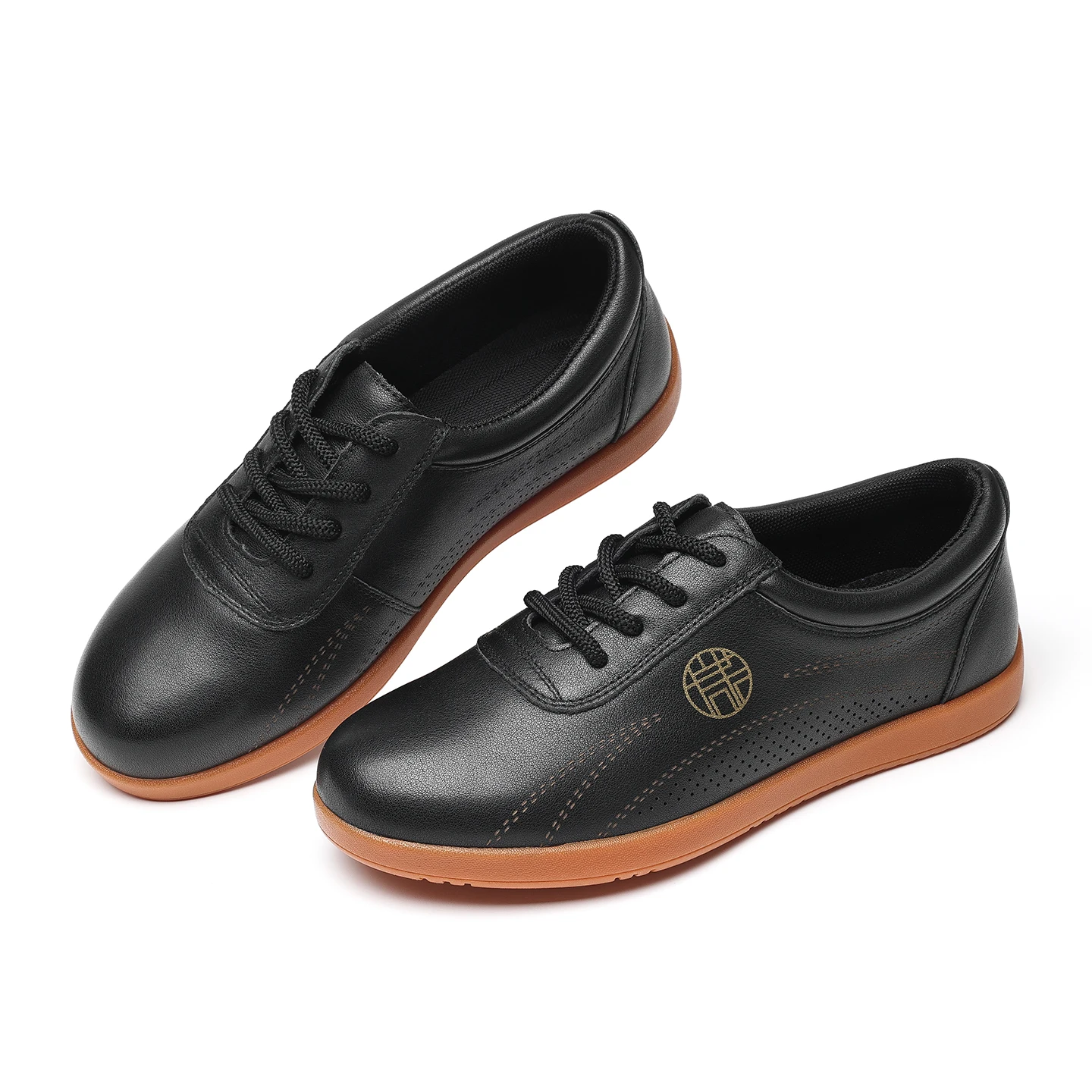 New Style Genuine Leather Soft-Soled Casual Shoes for Women, Black Lace-Up Breathable Rubber Sole Non-Slip Shoes, Versatile for Commuting and Daily Wear, Comfortable for Long Standing Without Tiring the Feet