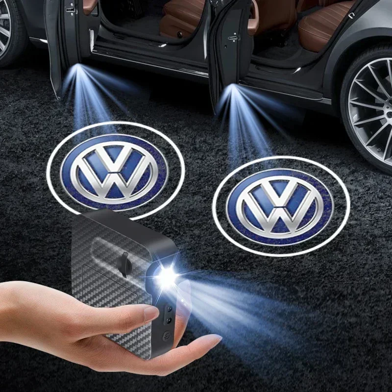 

1/2Pcs Car Door Welcome Lights Laser Projector HD Courtesy Lamp Accessories For Volkswagen Rline Golf 4 5 Tiguan Jetta Bora R32