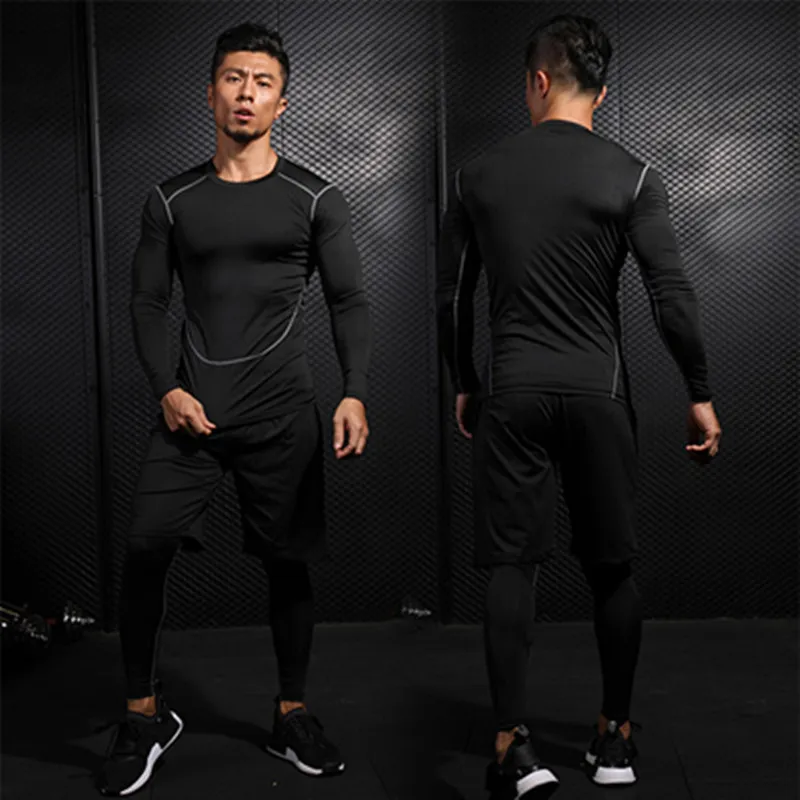 Winter Thermal Underwear Men Compression Fitness Fleece Man Sport First Layer Underwear Set Second Thermal Men\'s Skin Long Johns