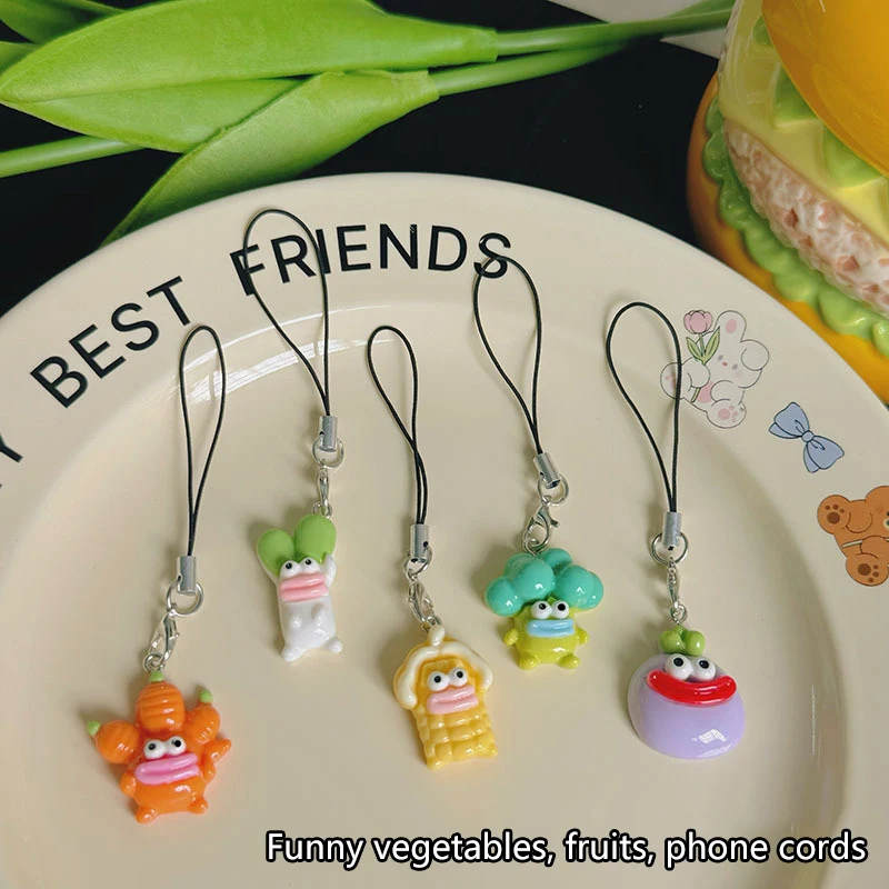 

Cute Creative Big Mouth Vegetables Mobile Phone Lanyard Funny Backpack Decoration Accessories Fashion Mobile Phone Strap Gifts