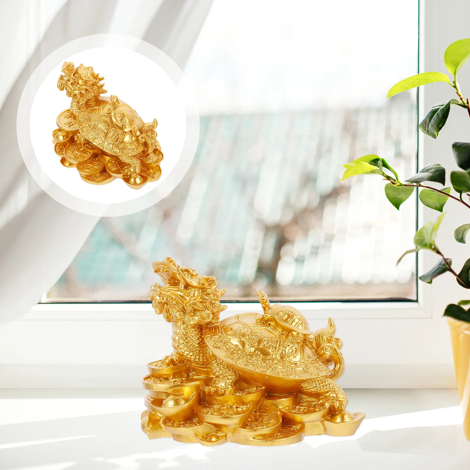 

1Pcs Dragons Tortoise Sculpture Creative Design Bright Color Bedroom Restaurant Entrance Bookshelf Decoration Luck