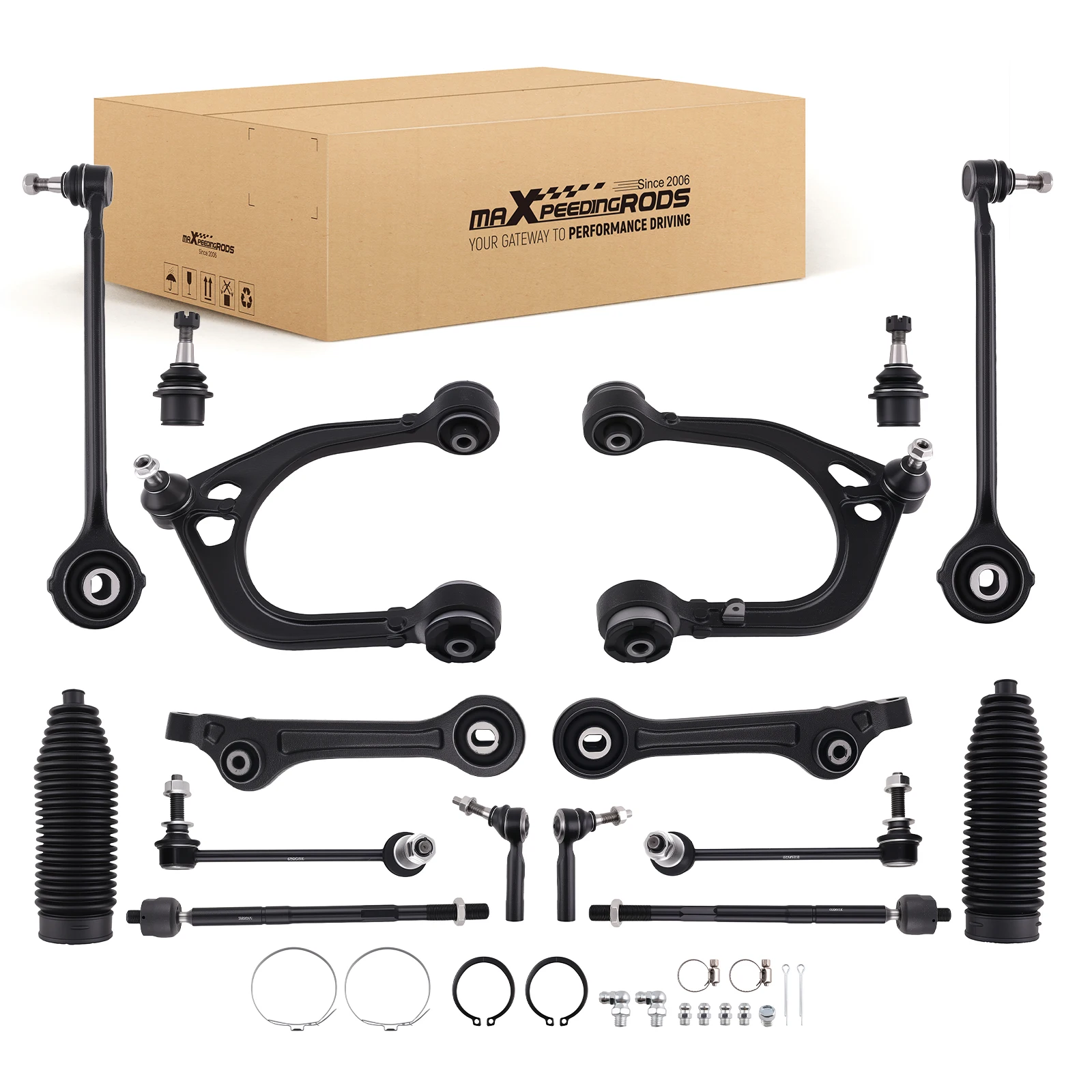 

MaXpeedingrods 16 Pcs Control Arms Tie Rod End Link For Dodge Challenger 2011 - 19 V8 6.2L RWD K620177