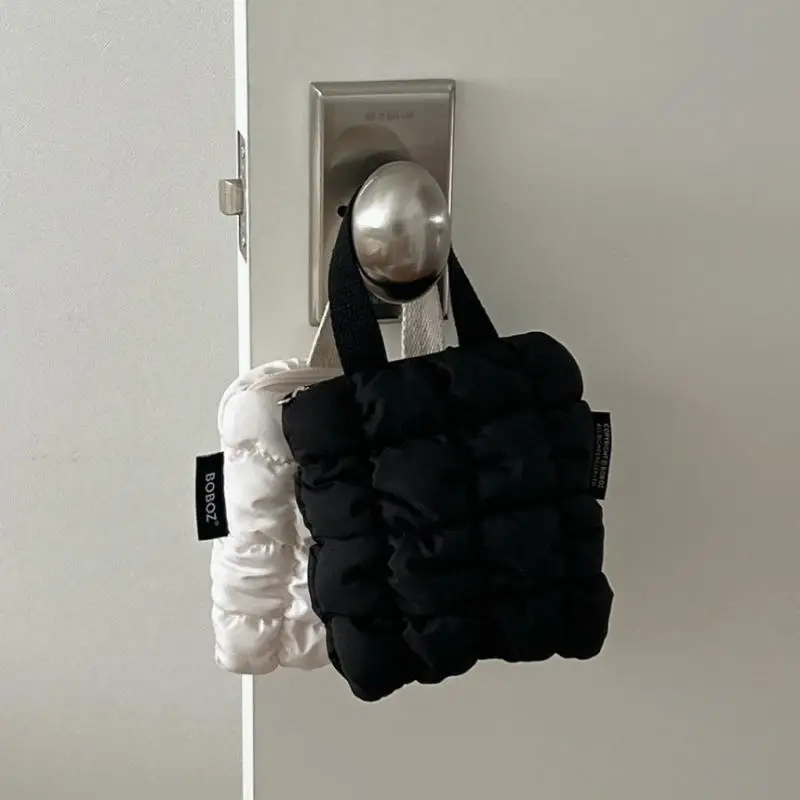 Mini bolsa de cosméticos, riñonera de nube, ligera, sólida, cierre de botón seguro con monedero decorativo y bolsa para auriculares, 1 Uds.