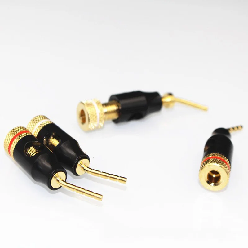 hifi Pure Copper Gold Plated Pin Plug To Banana / Y Plug Hifi Audio Cable Adapter Accessories